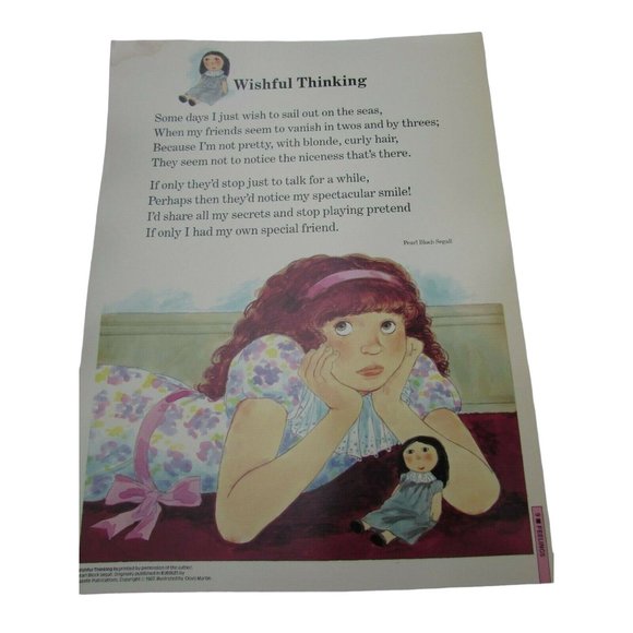 Wishful Thinking School Poster Pearl Bloch Segall 30262 Poetry VNTG - Picture 1 of 4